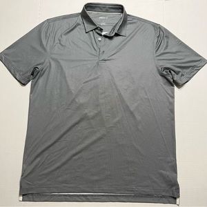 Johnnie O Polo Shirt Mens Large Gray White Print Golf Preppy Rugby Casual